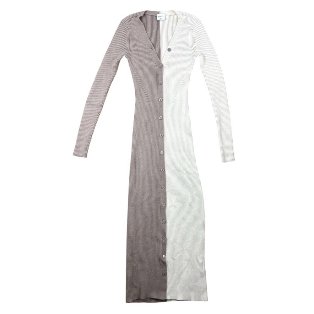 Abercrombie and fitch two tone cream and tan ribbed sweater dress - Picture 2 of 4